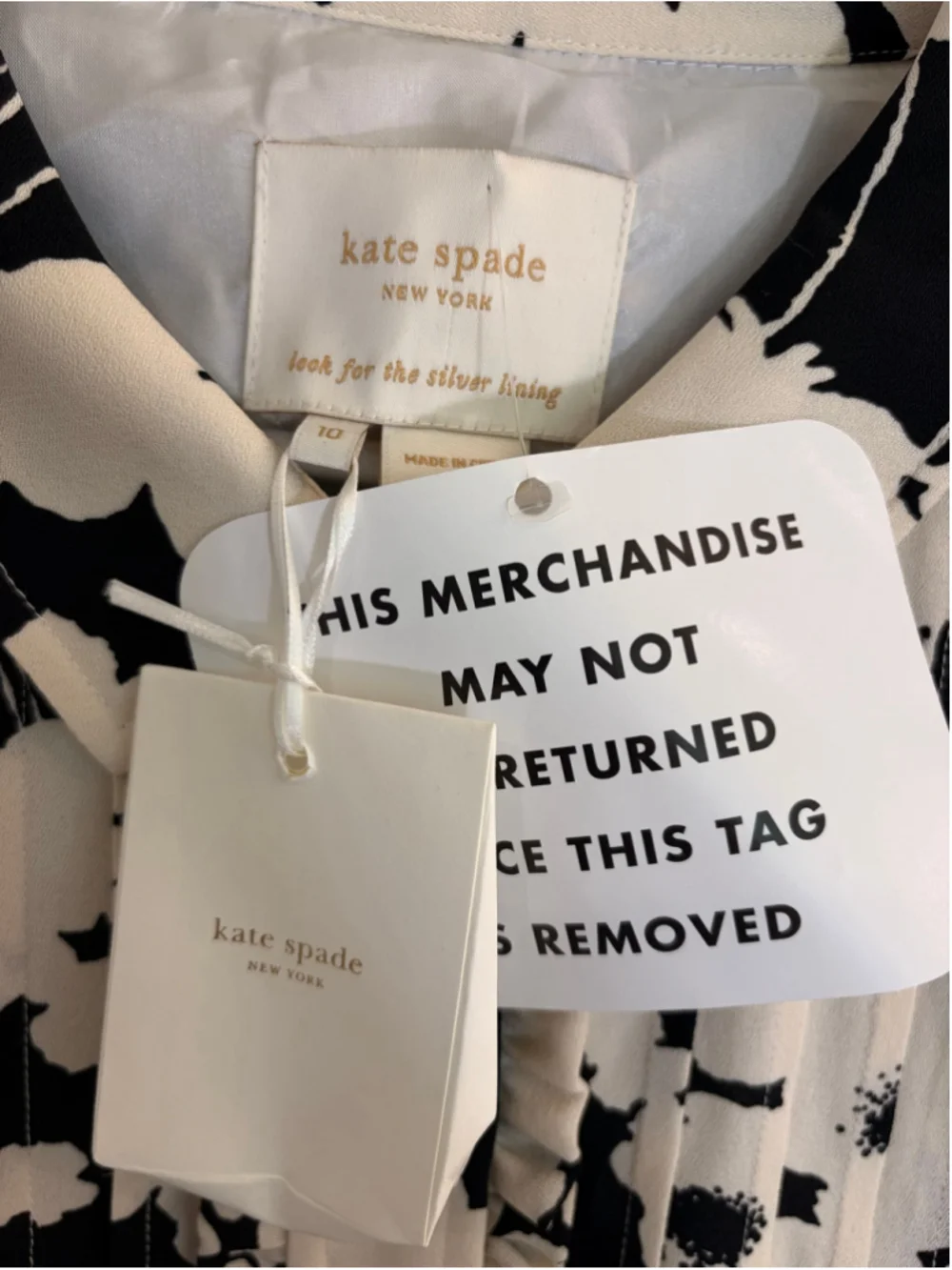 Women's Kate Spade Melinda Floral Silk Shirtdress Black Poppy NWT Size 10